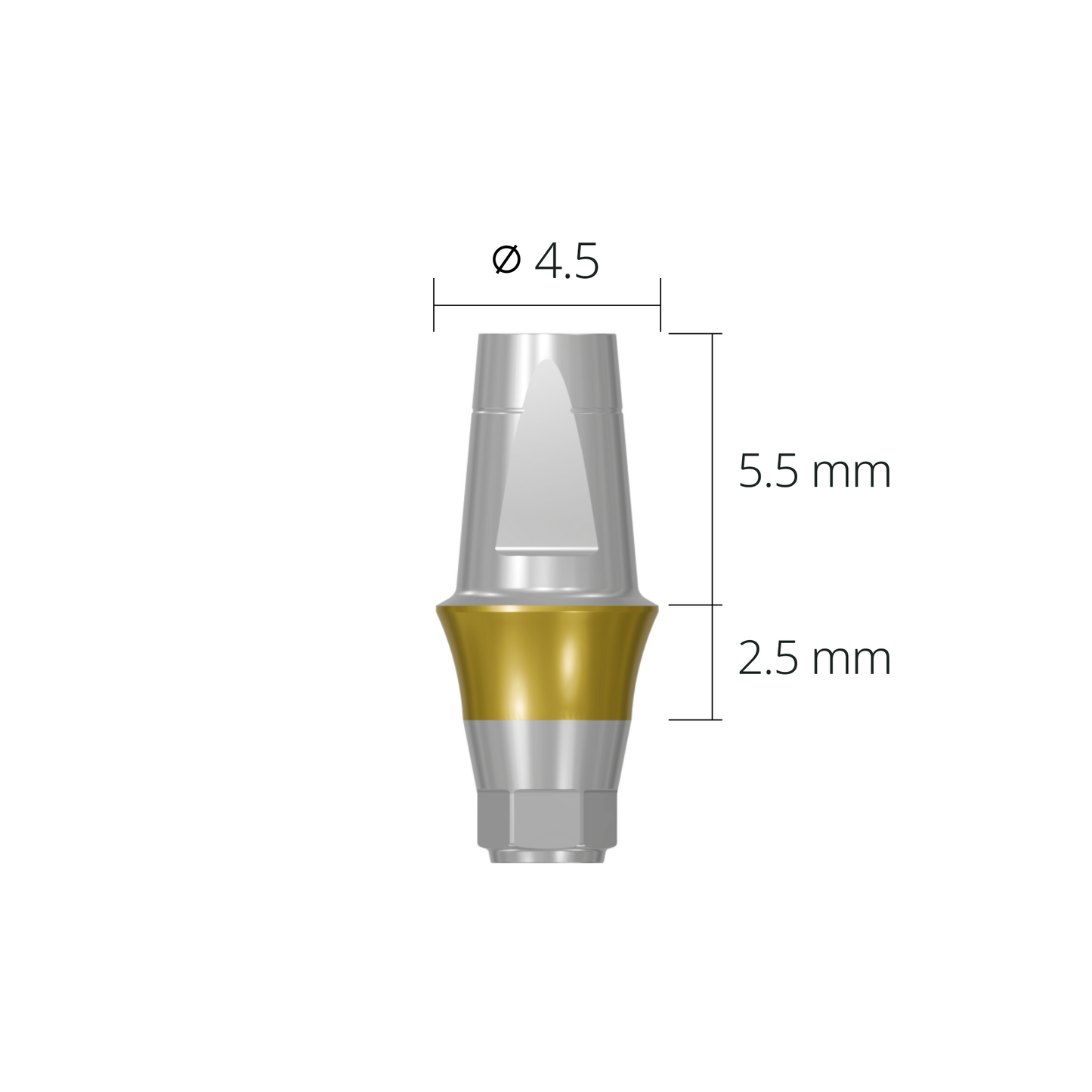 dab4525h*abutment*4.5 2.5 hex